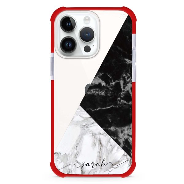 Black And White Marble iPhone 12 Pro Ultra Shockproof Case For Discount