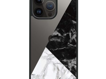 Black And White Marble iPhone 15 Pro Max Impact Guard Bumper Case Discount