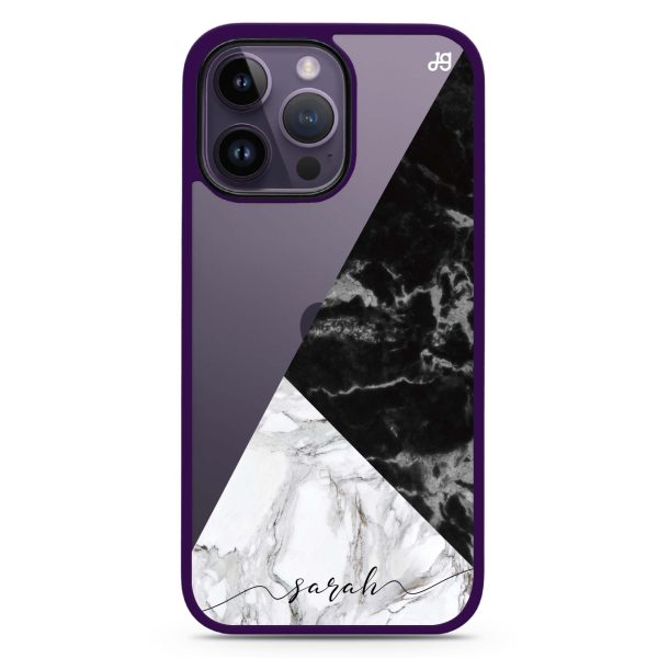 Black And White Marble iPhone 15 Pro Max Impact Guard Bumper Case Discount