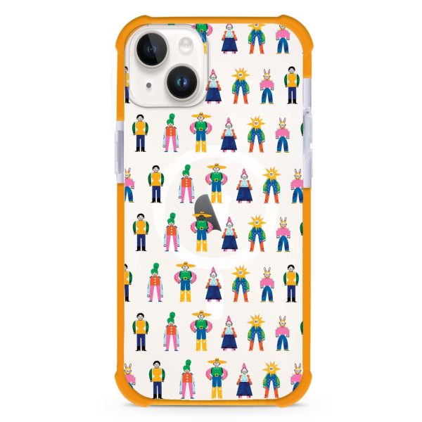 Abstract People Family iPhone 14 Plus MagSafe Compatible Ultra Shockproof Case Fashion