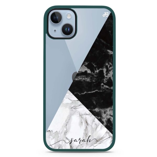 Black And White Marble iPhone 13 Impact Guard Bumper Case Hot on Sale