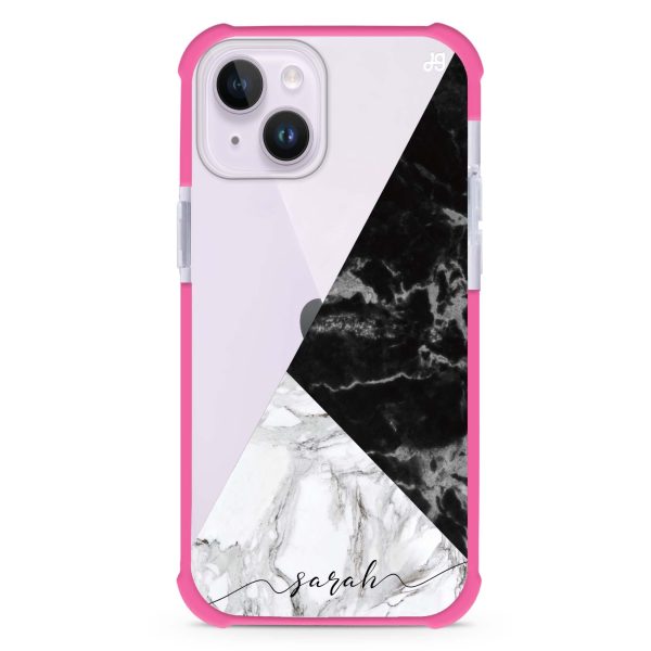 Black And White Marble iPhone 14 Plus Ultra Shockproof Case Hot on Sale