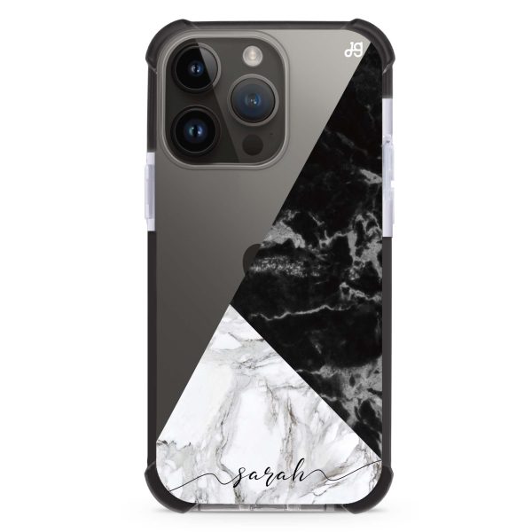 Black And White Marble iPhone 14 Pro Ultra Shockproof Case Online Sale