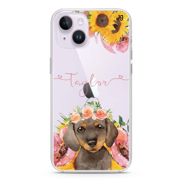 Sunflower Puppy iPhone 14 Ultra Clear Case Cheap