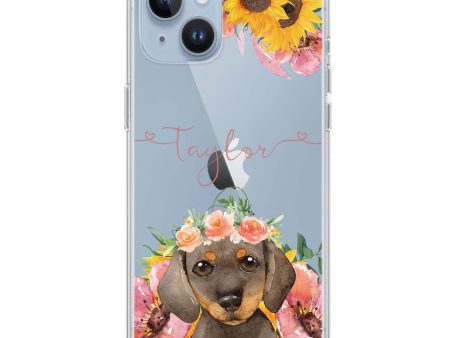 Sunflower Puppy iPhone 14 Ultra Clear Case Cheap