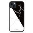 Black And White Marble iPhone 15 Impact Guard Bumper Case For Sale