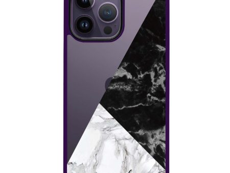 Black And White Marble iPhone 14 Pro Max Impact Guard Bumper Case Online now