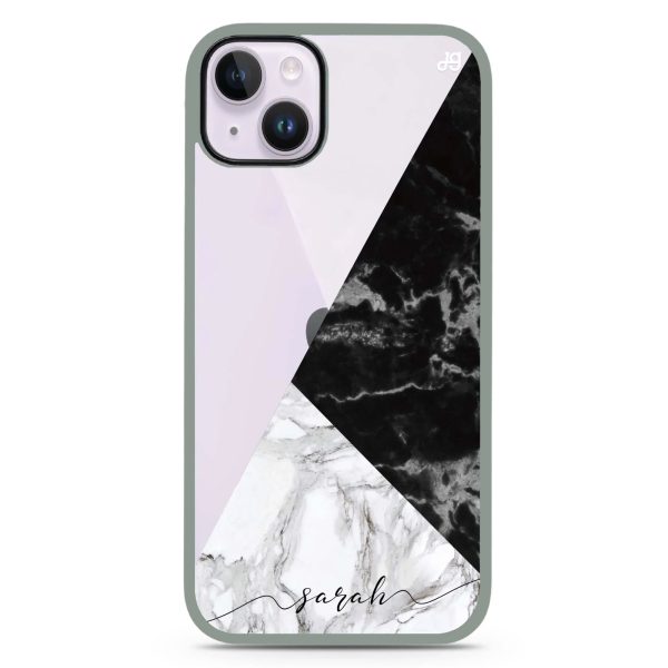 Black And White Marble iPhone 13 Impact Guard Bumper Case Hot on Sale