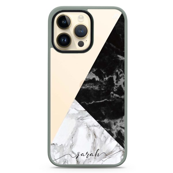 Black And White Marble iPhone 13 Pro Impact Guard Bumper Case Online