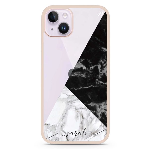 Black And White Marble iPhone 13 Impact Guard Bumper Case Hot on Sale