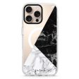 Black And White Marble iPhone 14 Pro MagSafe Compatible Ultra Clear Case For Sale