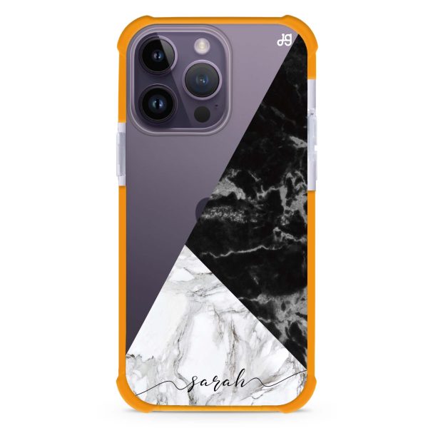 Black And White Marble iPhone 12 Pro Ultra Shockproof Case For Discount