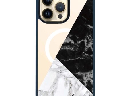 Black And White Marble iPhone 14 Pro MagSafe Compatible Impact Guard Bumper Case Online