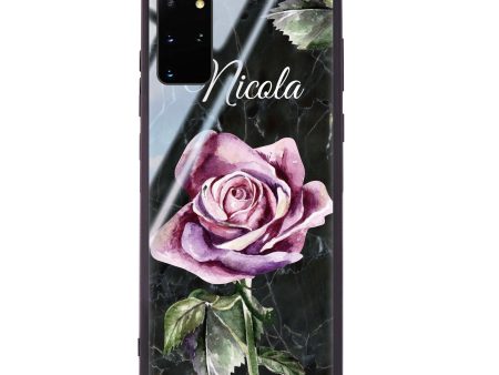 Black Marble Rose Samsung S20 Plus Glass Case For Cheap