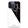 Black And White Marble iPhone 15 Pro Impact Guard Bumper Case For Cheap