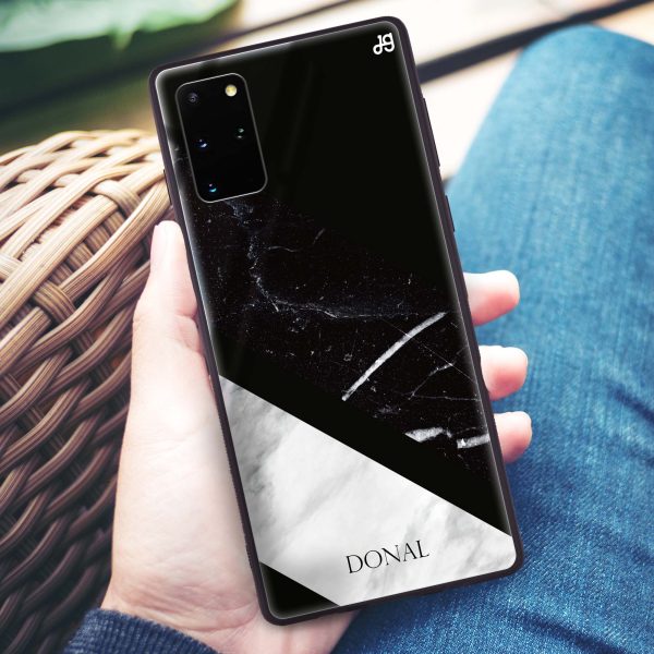 B & W Marble Samsung S20 Plus Glass Case For Cheap