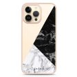 Black And White Marble iphone 13 pro max Impact Guard Bumper Case For Cheap