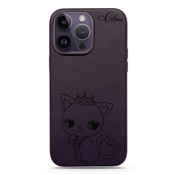 Black Queen Cat MagSafe Leather Case For Sale