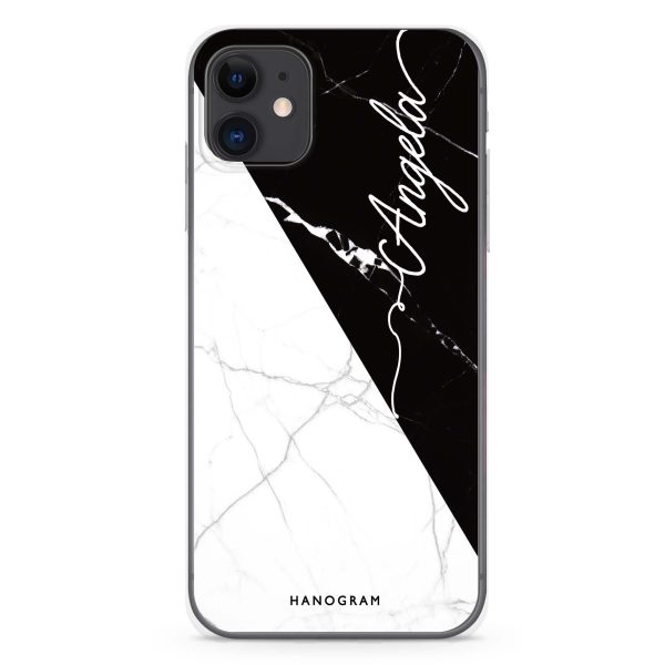 Black And White Marble iPhone 11 Soft Clear Case Fashion