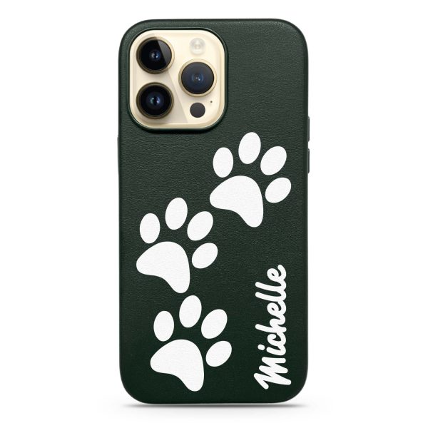 Animal footprints MagSafe Leather Case For Sale