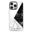 Black And White Marble iPhone 14 Pro MagSafe Compatible Ultra Clear Case For Sale