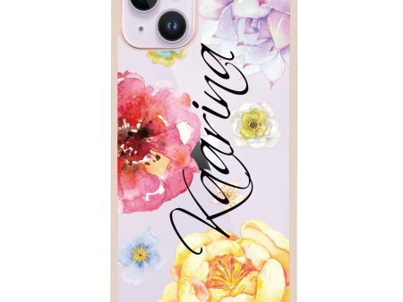 Colorful Watercolor Flowers iPhone 13 Mini Impact Guard Bumper Case For Cheap