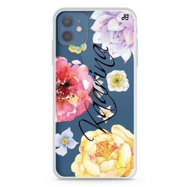 Colorful Watercolor Flowers iPhone 12 mini Ultra Clear Case Online Sale