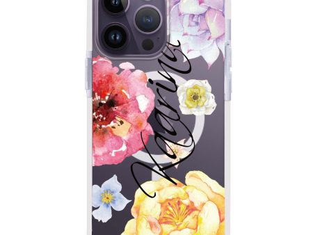 Colorful Watercolor Flowers iPhone 13 Pro Max MagSafe Compatible Ultra Shockproof Case Sale