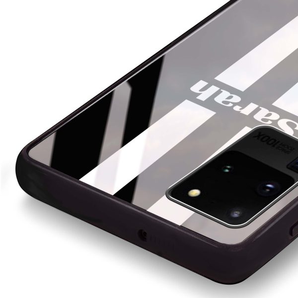 Black and white Stripes Samsung S20 Ultra Glass Case Online now