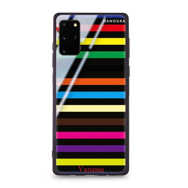 colorful stripe Samsung S20 Plus Glass Case Online Sale