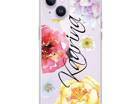 Colorful Watercolor Flowers iPhone 14 Ultra Clear Case For Discount