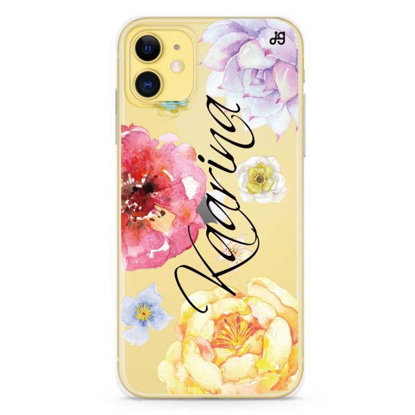 Colorful Watercolor Flowers iPhone 11 Ultra Clear Case on Sale