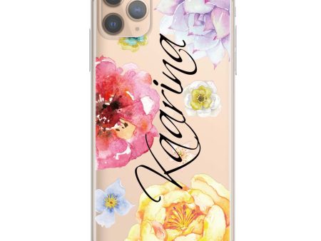 Colorful Watercolor Flowers iPhone 11 Pro Ultra Clear Case For Discount