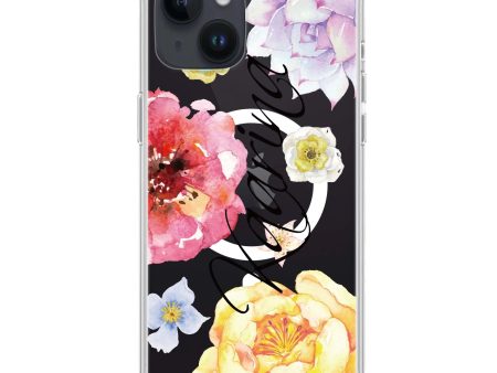 Colorful Watercolor Flowers iPhone 13 MagSafe Compatible Ultra Clear Case Fashion