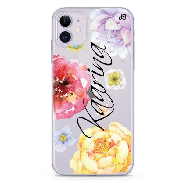 Colorful Watercolor Flowers iPhone 11 Ultra Clear Case on Sale