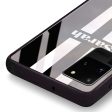 Black and white Stripes Samsung Glass Case Hot on Sale