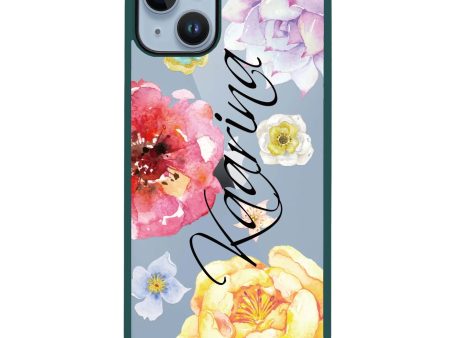 Colorful Watercolor Flowers iPhone 14 Impact Guard Bumper Case Sale