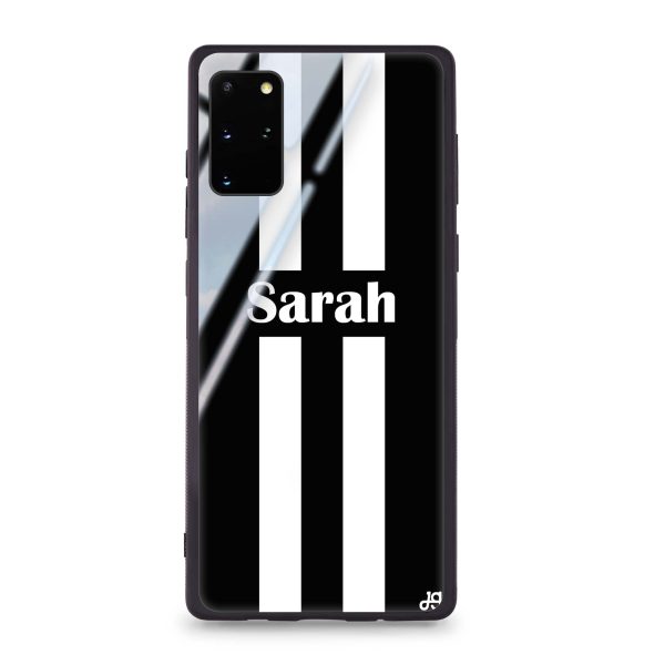 Black and white Stripes Samsung S20 Glass Case Online Hot Sale