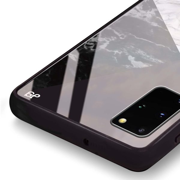 Black And White Marble Samsung S20 Plus Glass Case For Cheap