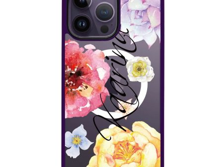 Colorful Watercolor Flowers iPhone 14 Pro Max MagSafe Compatible Impact Guard Bumper Case Discount