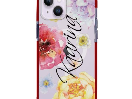 Colorful Watercolor Flowers iPhone 12 MagSafe Compatible Ultra Shockproof Case Online now