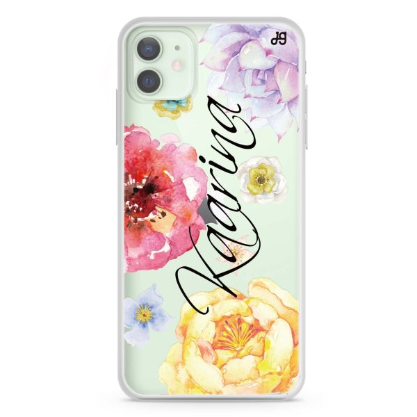 Colorful Watercolor Flowers iPhone 12 mini Ultra Clear Case Online Sale