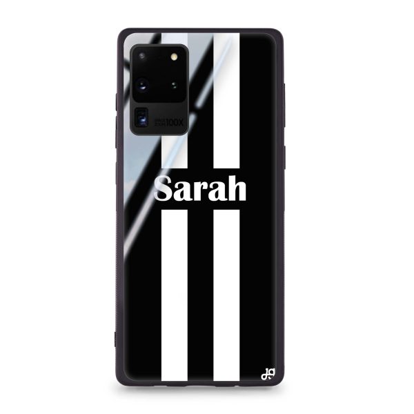 Black and white Stripes Samsung Glass Case Hot on Sale