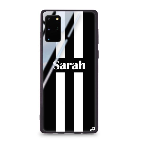 Black and white Stripes Samsung S20 Plus Glass Case Fashion