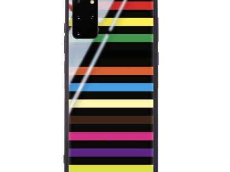 colorful stripe Samsung S20 Glass Case Online Sale