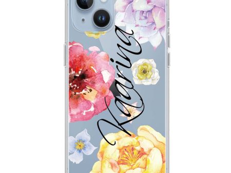 Colorful Watercolor Flowers iPhone 13 Ultra Clear Case Hot on Sale