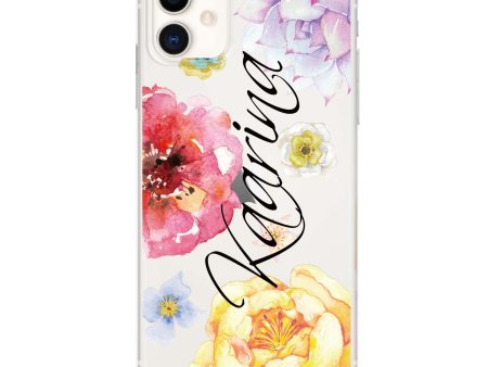 Colorful Watercolor Flowers iPhone 11 Ultra Clear Case on Sale