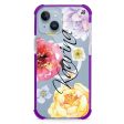 Colorful Watercolor Flowers iPhone 12 MagSafe Compatible Ultra Shockproof Case Online now