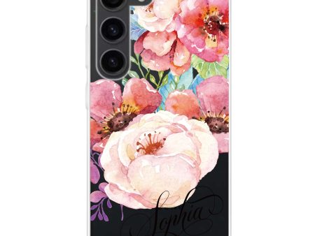 Awakening Watercolor Flowers Samsung Galaxy Ultra Clear Case Cheap