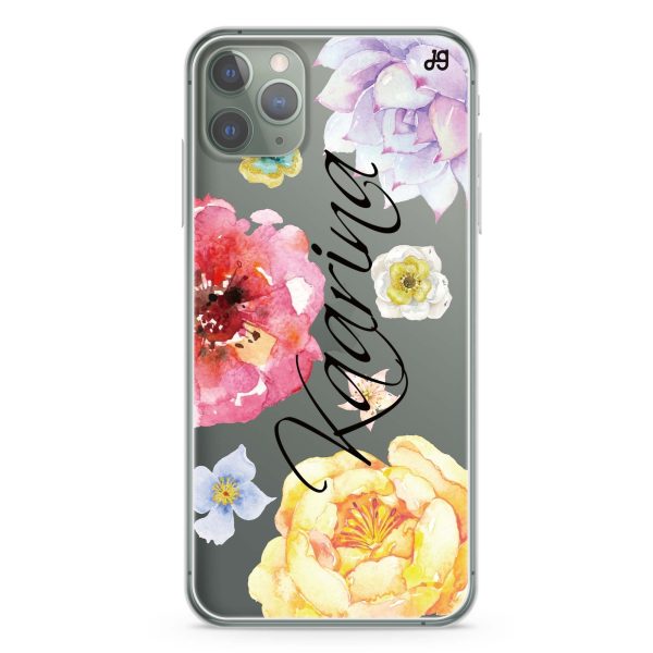 Colorful Watercolor Flowers iPhone 11 Pro Ultra Clear Case For Discount